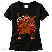 Dabbing Turkey, Thanksgiving Funny Cute Women's T-Shirt thumb 0