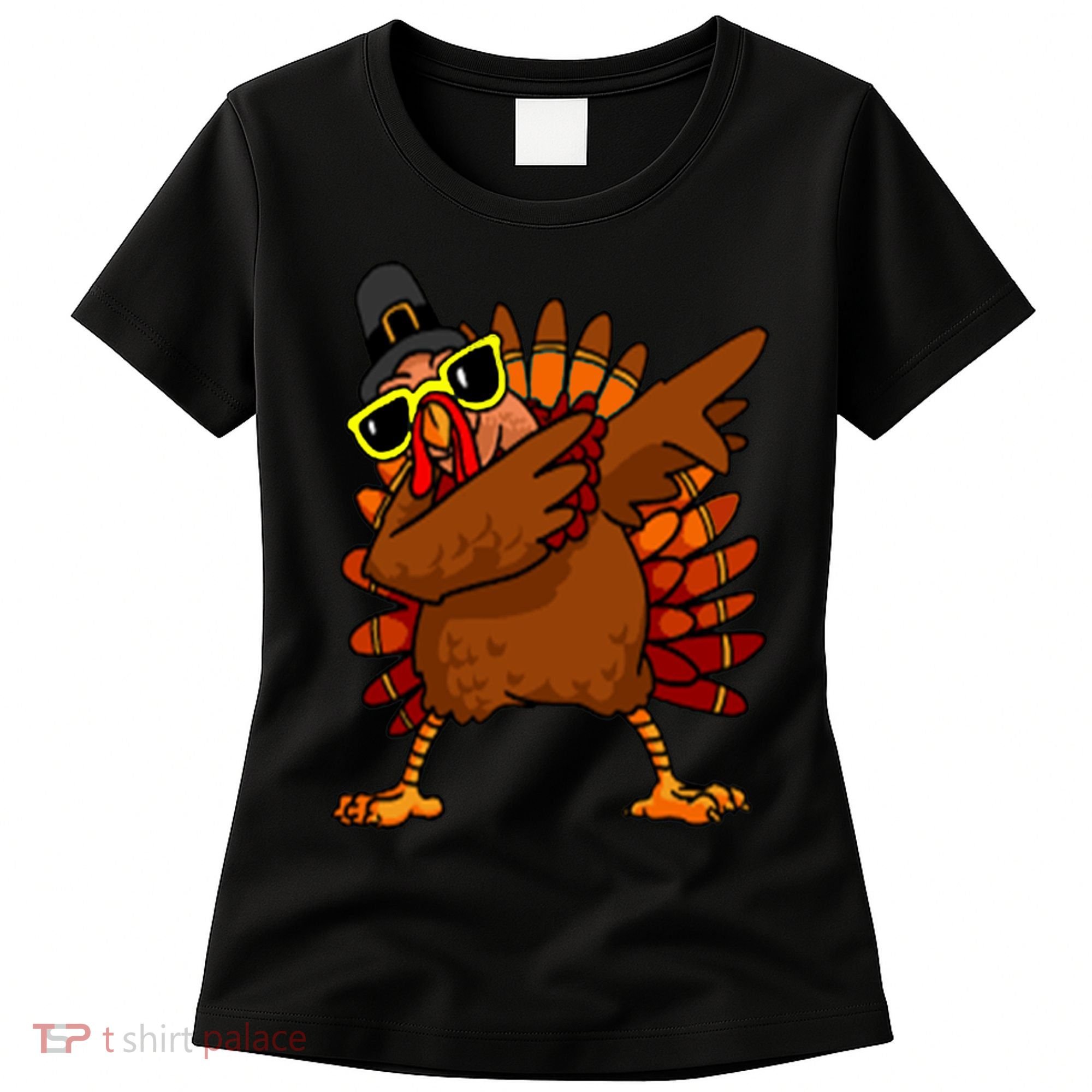 Dabbing Turkey, Thanksgiving Funny Cute Women's T-Shirt