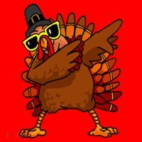 Dabbing Turkey, Thanksgiving Funny Cute Santa Hat thumb 1
