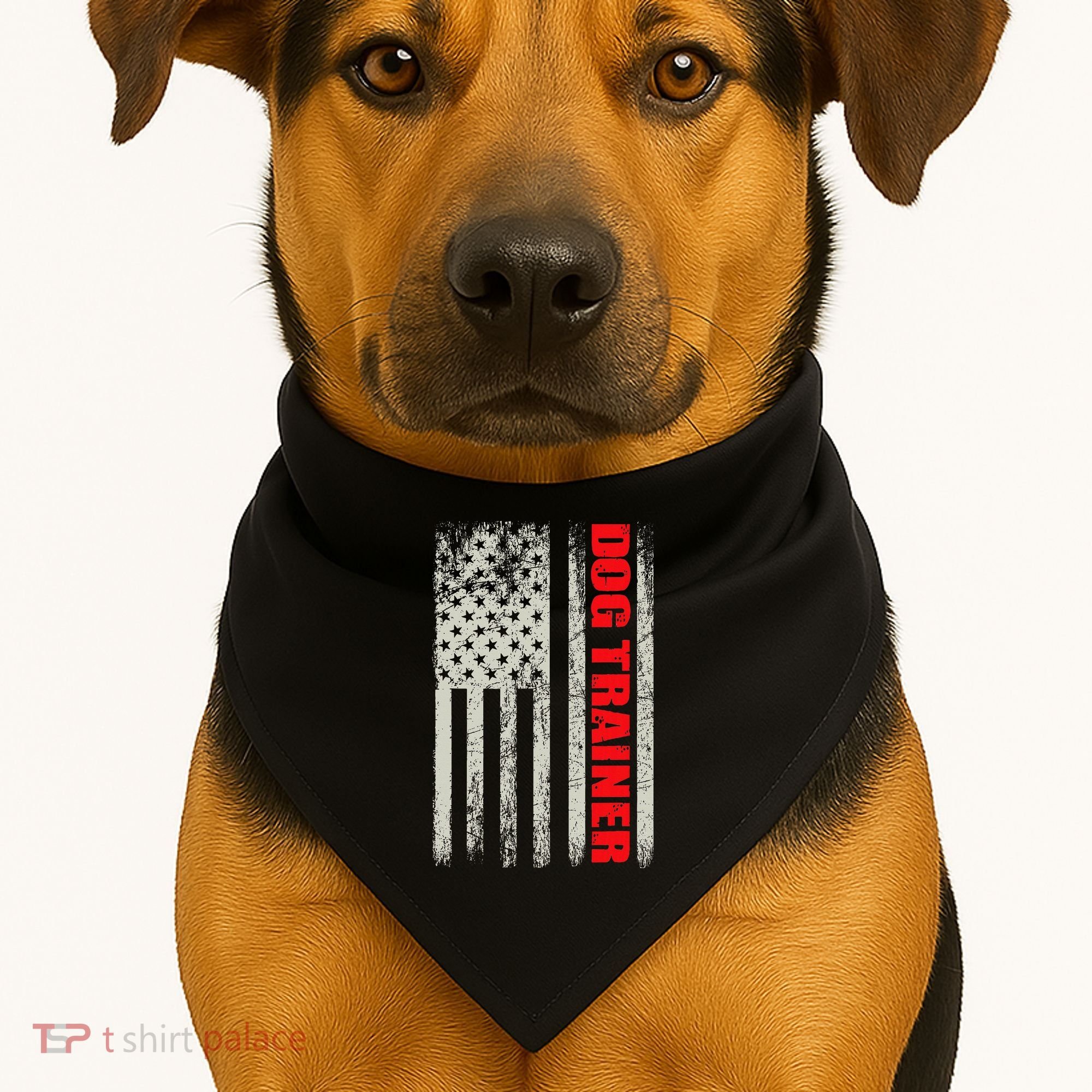 Dog Trainer Usa Flag Dog Training Fun K9 Training Show Dog USA-Made Doggie Bandana