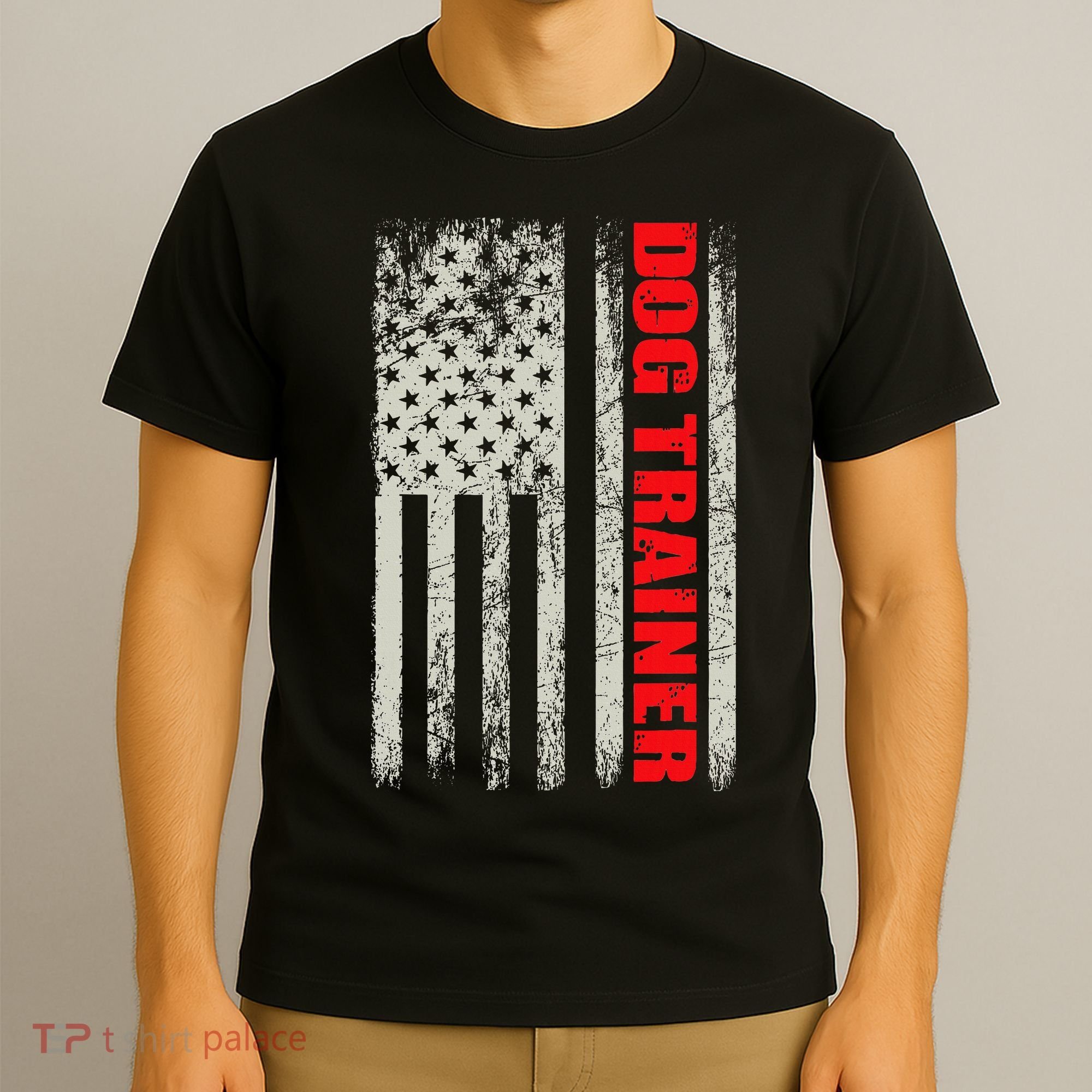 Dog Trainer Usa Flag Dog Training Fun K9 Training Show Dog T-Shirt