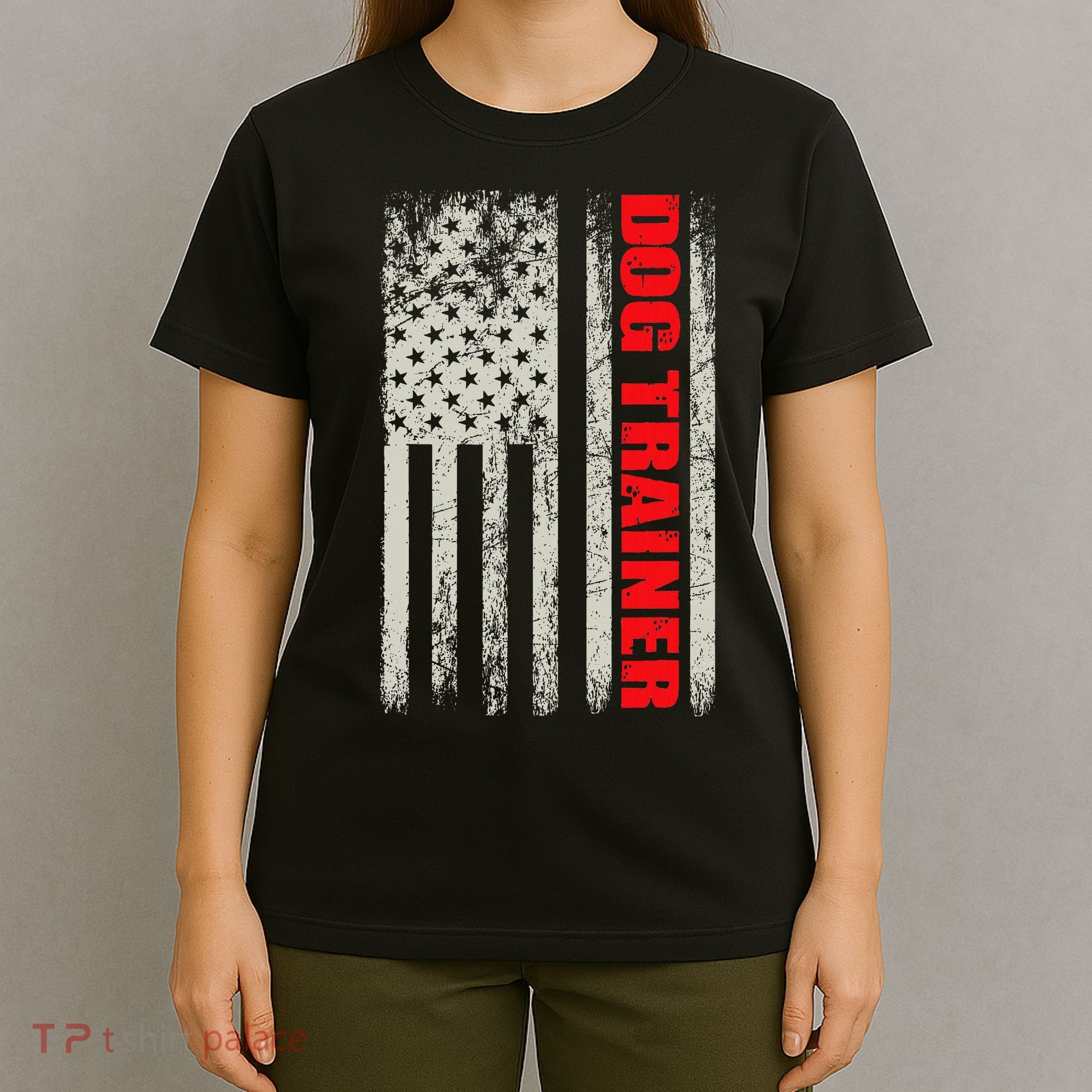Dog Trainer Usa Flag Dog Training Fun K9 Training Show Dog T-Shirt