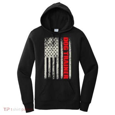 Dog Trainer Usa Flag Dog Training Fun K9 Training Show Dog Women's Hoodie