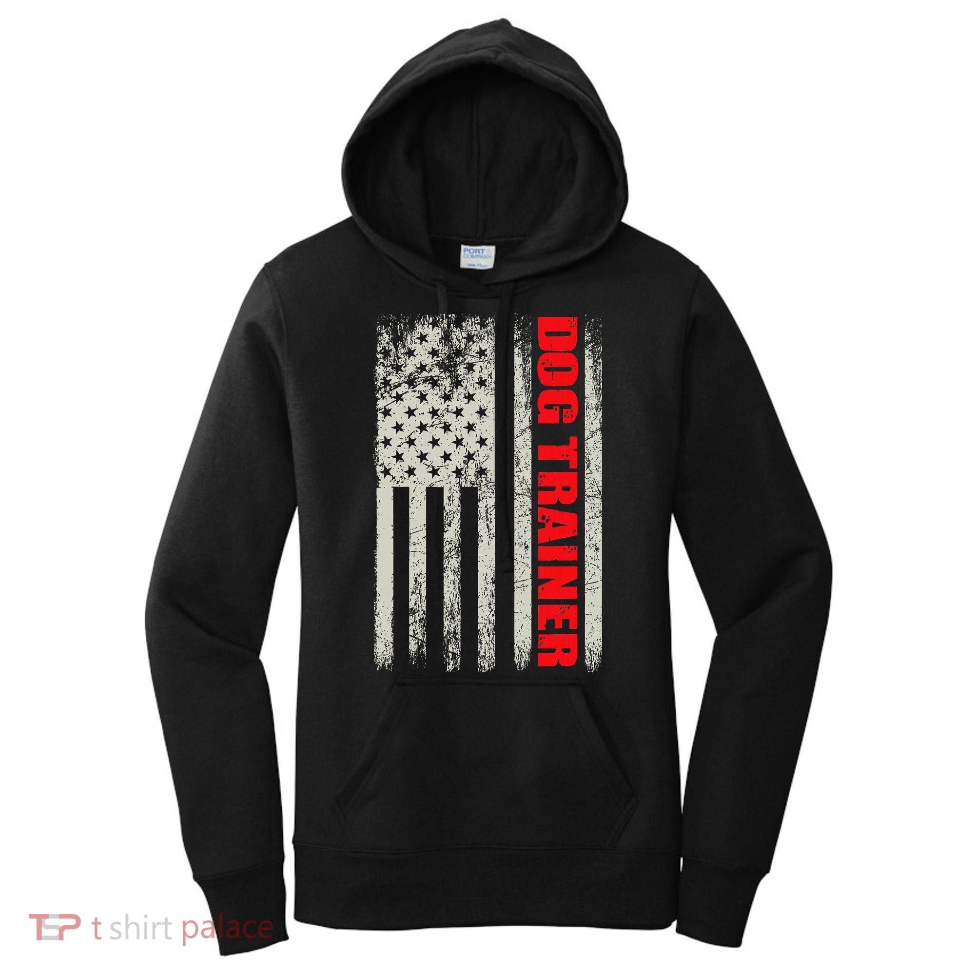 Dog Trainer Usa Flag Dog Training Fun K9 Training Show Dog Women's Hoodie