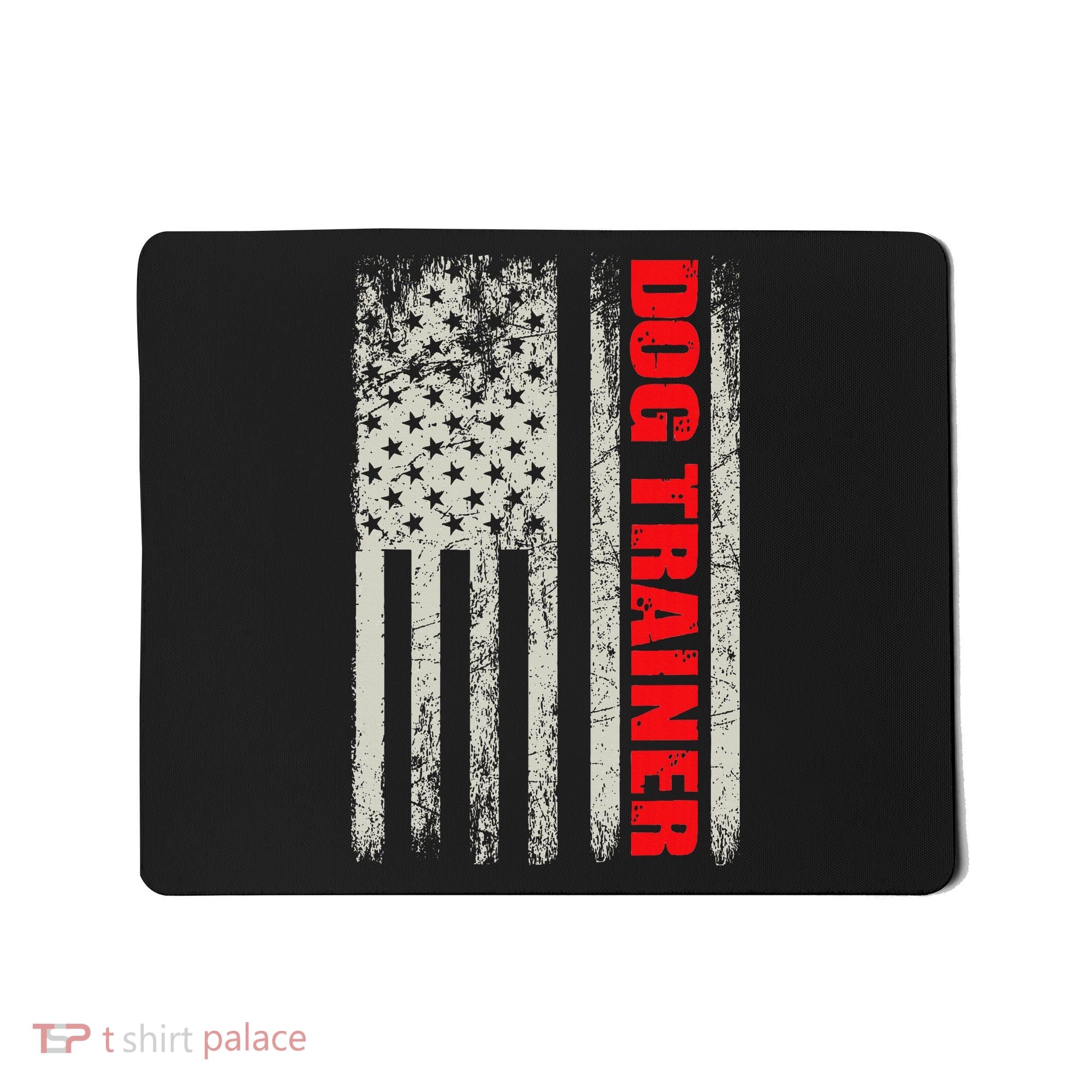 Dog Trainer Usa Flag Dog Training Fun K9 Training Show Dog Mousepad