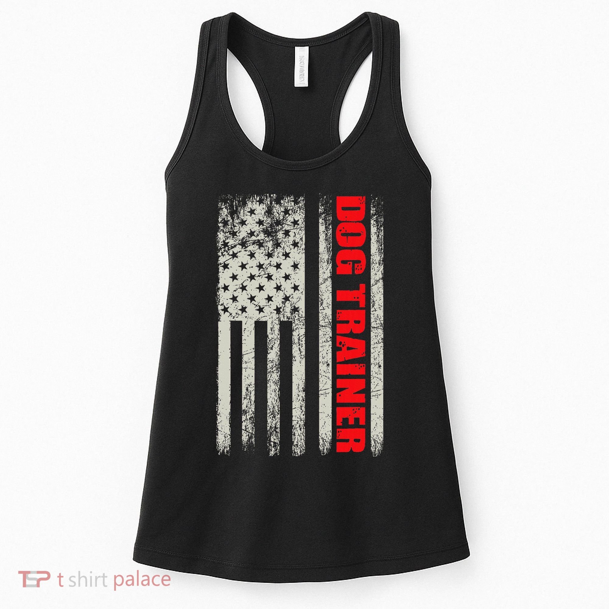 Dog Trainer Usa Flag Dog Training Fun K9 Training Show Dog Women's Tank Top