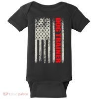 Dog Trainer Usa Flag Dog Training Fun K9 Training Show Dog Baby Bodysuit thumb 0