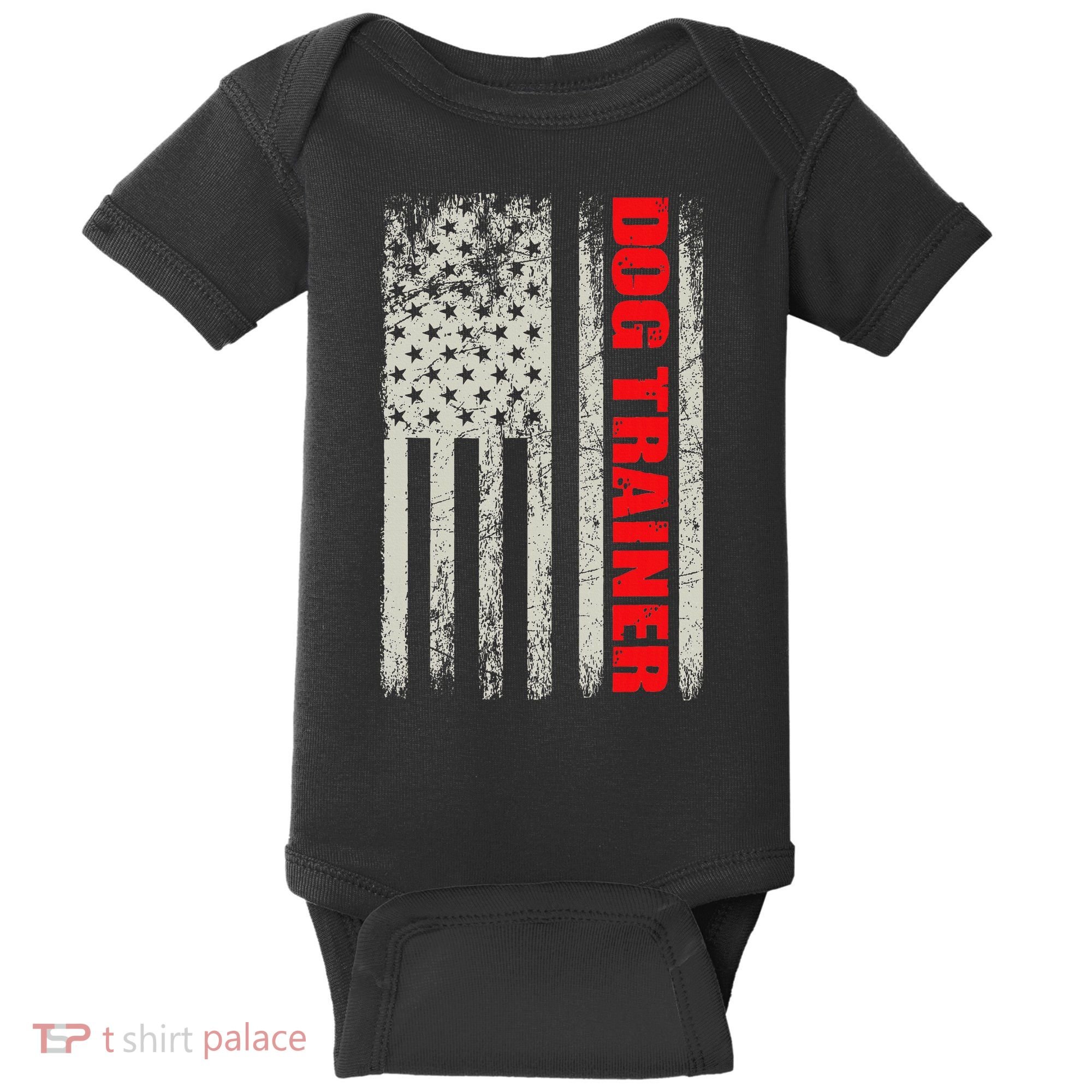 Dog Trainer Usa Flag Dog Training Fun K9 Training Show Dog Baby Bodysuit