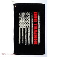 Dog Trainer Usa Flag Dog Training Fun K9 Training Show Dog Golf Towel thumb 0