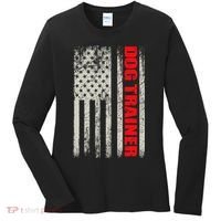 Dog Trainer Usa Flag Dog Training Fun K9 Training Show Dog Women's Long Sleeve Shirt thumb 0
