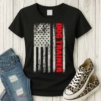 Dog Trainer Usa Flag Dog Training Fun K9 Training Show Dog Women's T-Shirt thumb 3