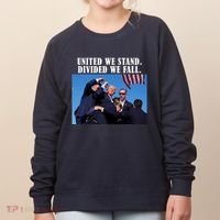 Donald Trump United We Stand Dived We Fall Women's Sweatshirt thumb 0