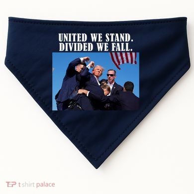 Donald Trump United We Stand Dived We Fall USA-Made Doggie Bandana