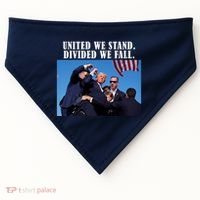 Donald Trump United We Stand Dived We Fall USA-Made Doggie Bandana thumb 0