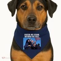 Donald Trump United We Stand Dived We Fall USA-Made Doggie Bandana thumb 1