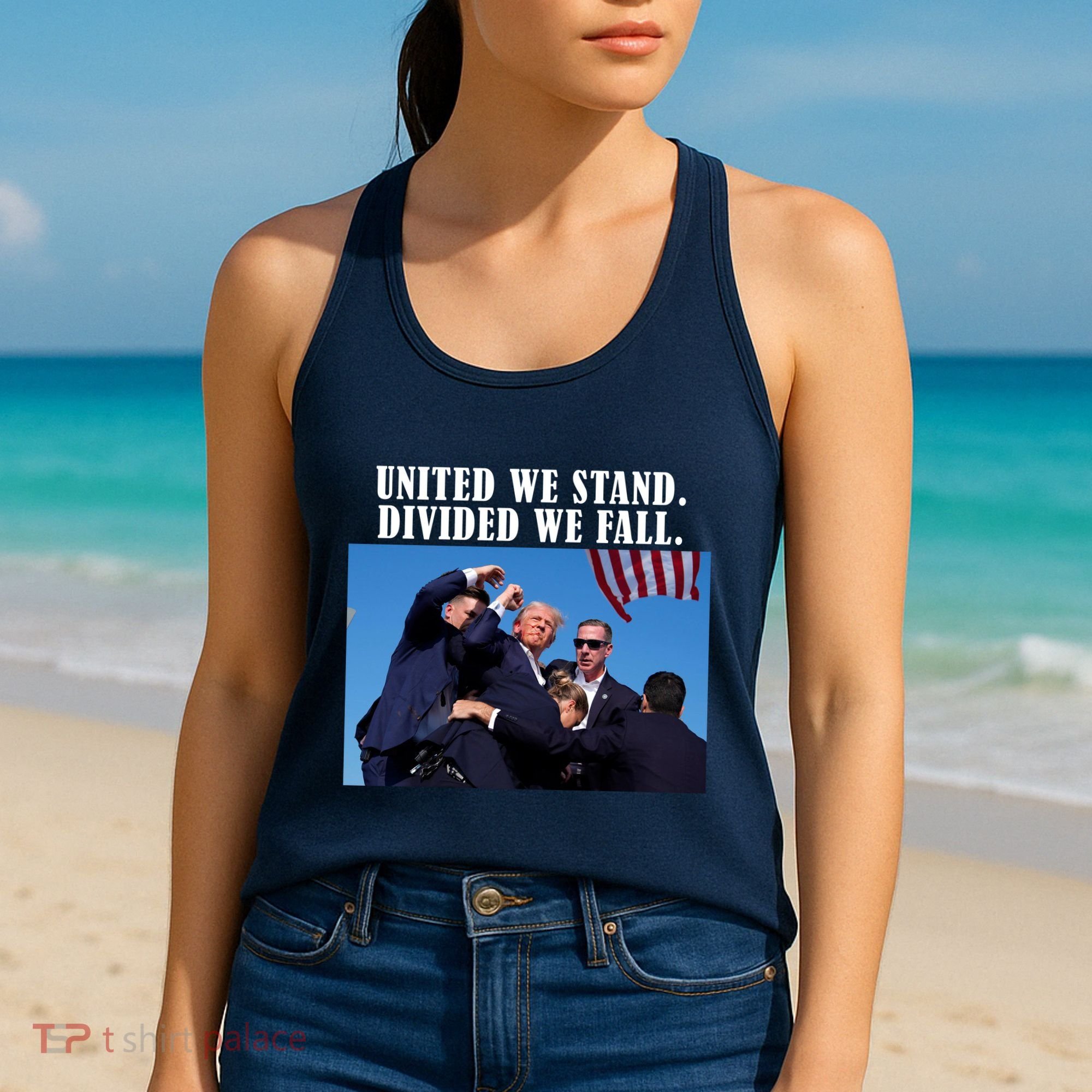 Donald Trump United We Stand Dived We Fall Women's Tank Top
