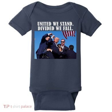 Donald Trump United We Stand Dived We Fall Baby Bodysuit