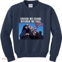 Donald Trump United We Stand Dived We Fall Kids Sweatshirt thumb 0