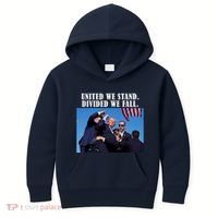 Donald Trump United We Stand Dived We Fall Kids Hoodie thumb 0