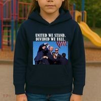 Donald Trump United We Stand Dived We Fall Kids Hoodie thumb 3