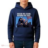 Donald Trump United We Stand Dived We Fall Kids Hoodie thumb 4