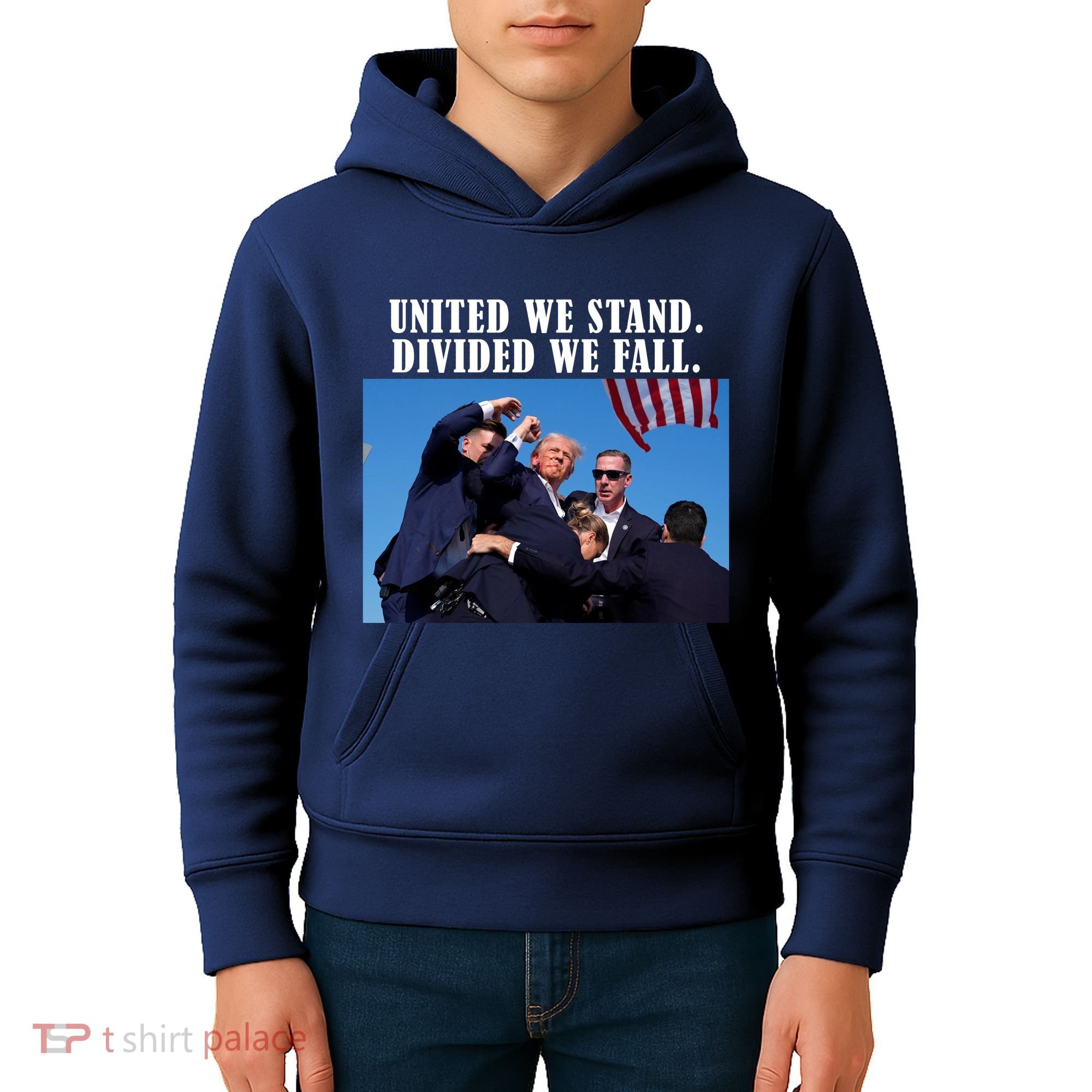 Donald Trump United We Stand Dived We Fall Kids Hoodie