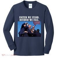 Donald Trump United We Stand Dived We Fall Kids Long Sleeve Shirt thumb 0