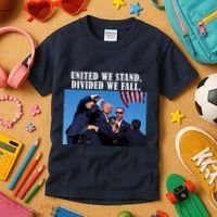 Donald Trump United We Stand Dived We Fall Kids T-Shirt thumb 3