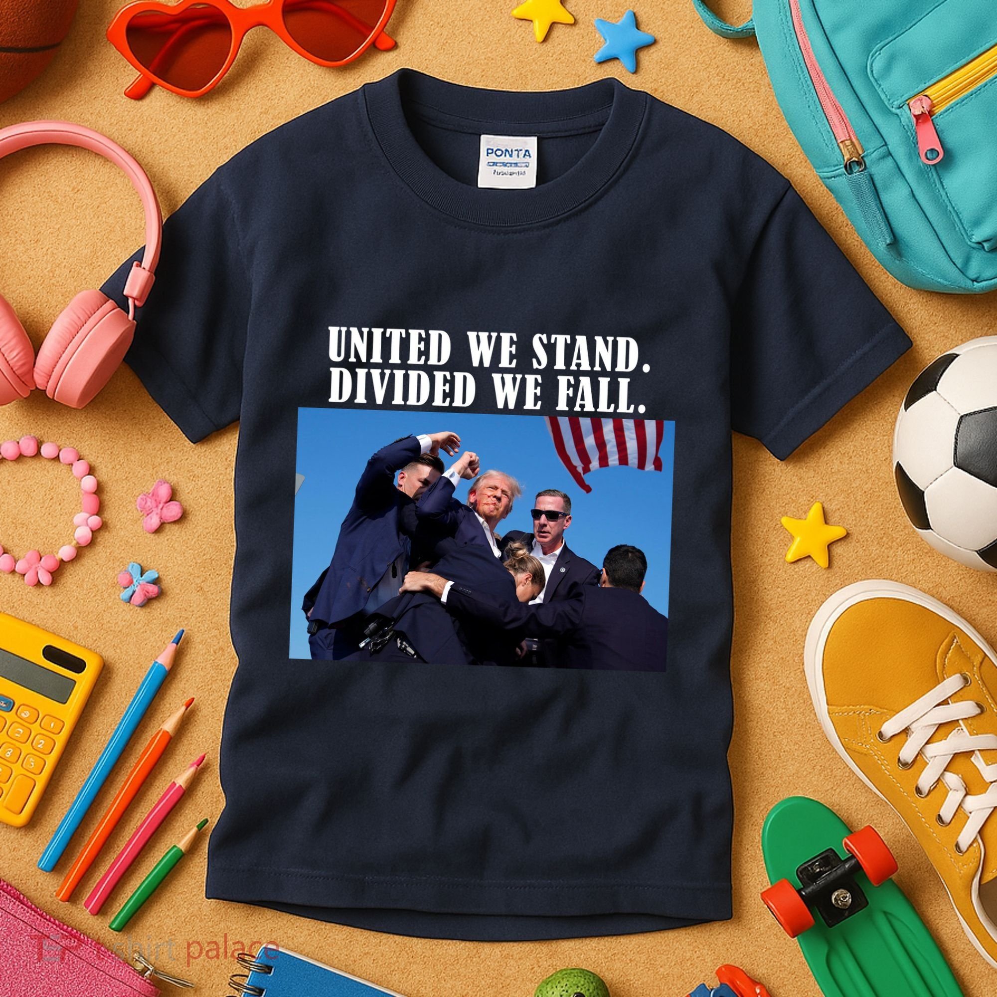 Donald Trump United We Stand Dived We Fall Kids T-Shirt