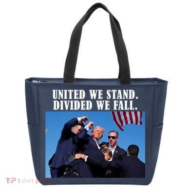 Donald Trump United We Stand Dived We Fall Tote Bag