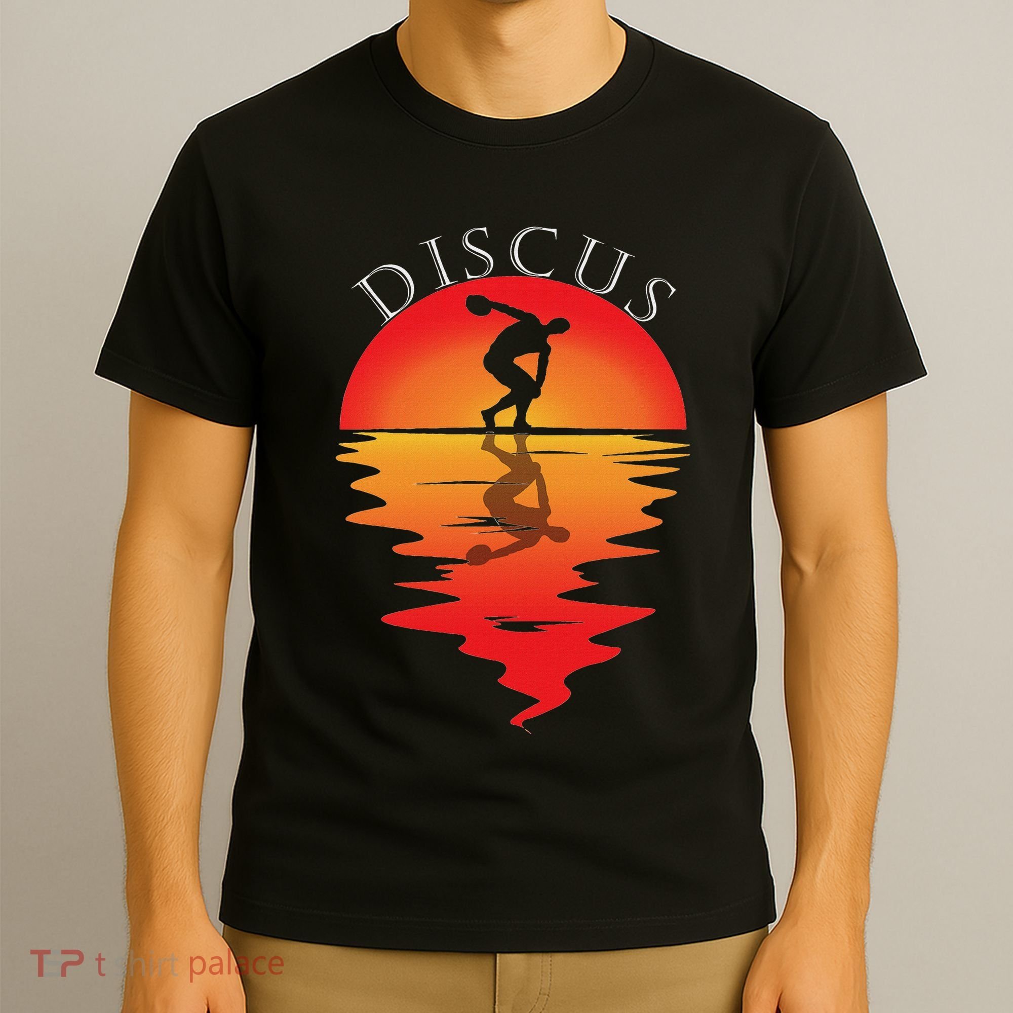 Discus Throw Vintage Sunset Discus Thrower Discus Athlete T-Shirt