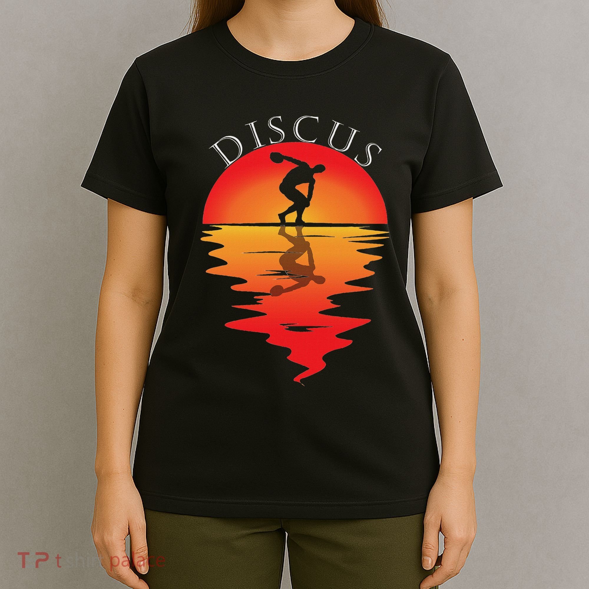 Discus Throw Vintage Sunset Discus Thrower Discus Athlete T-Shirt