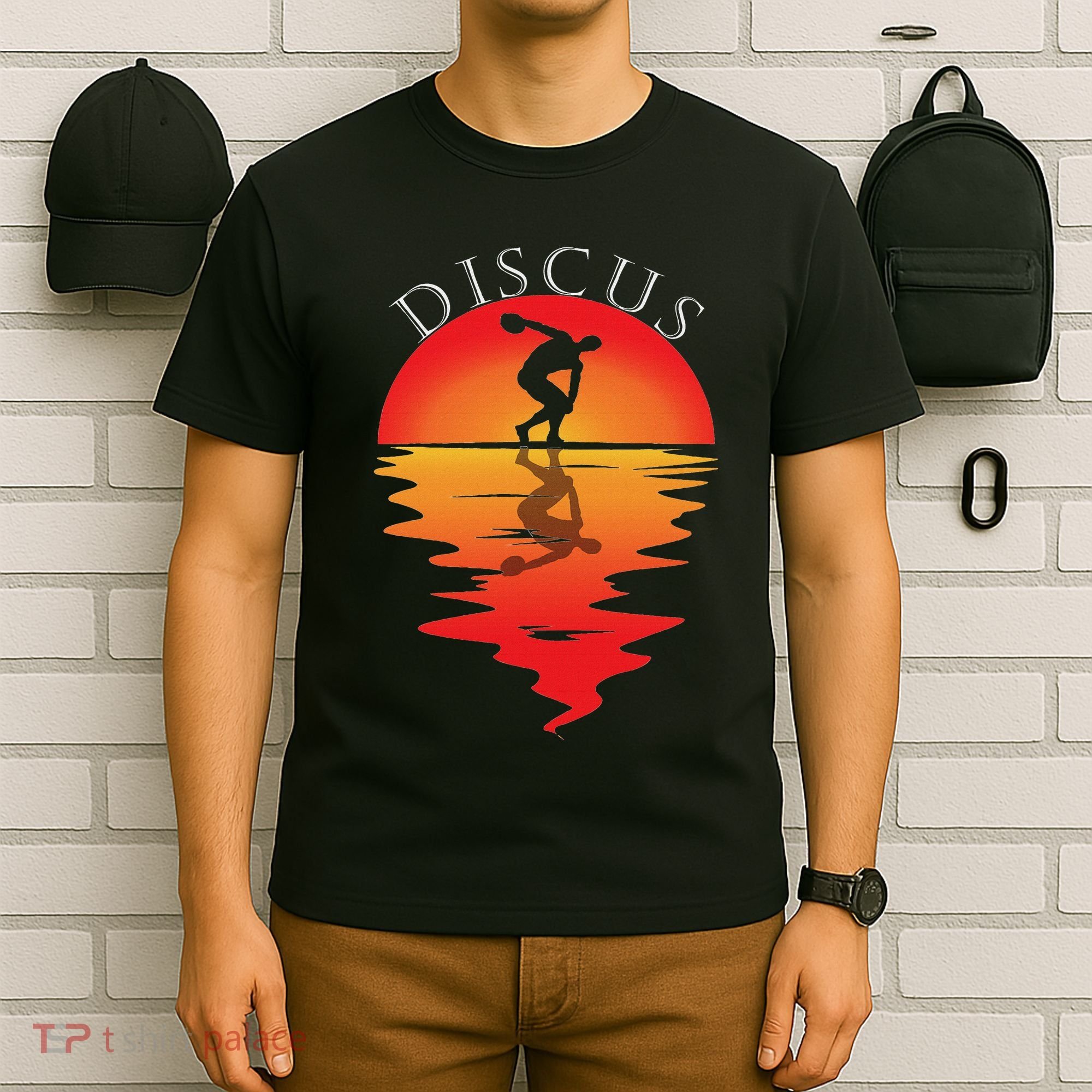 Discus Throw Vintage Sunset Discus Thrower Discus Athlete T-Shirt