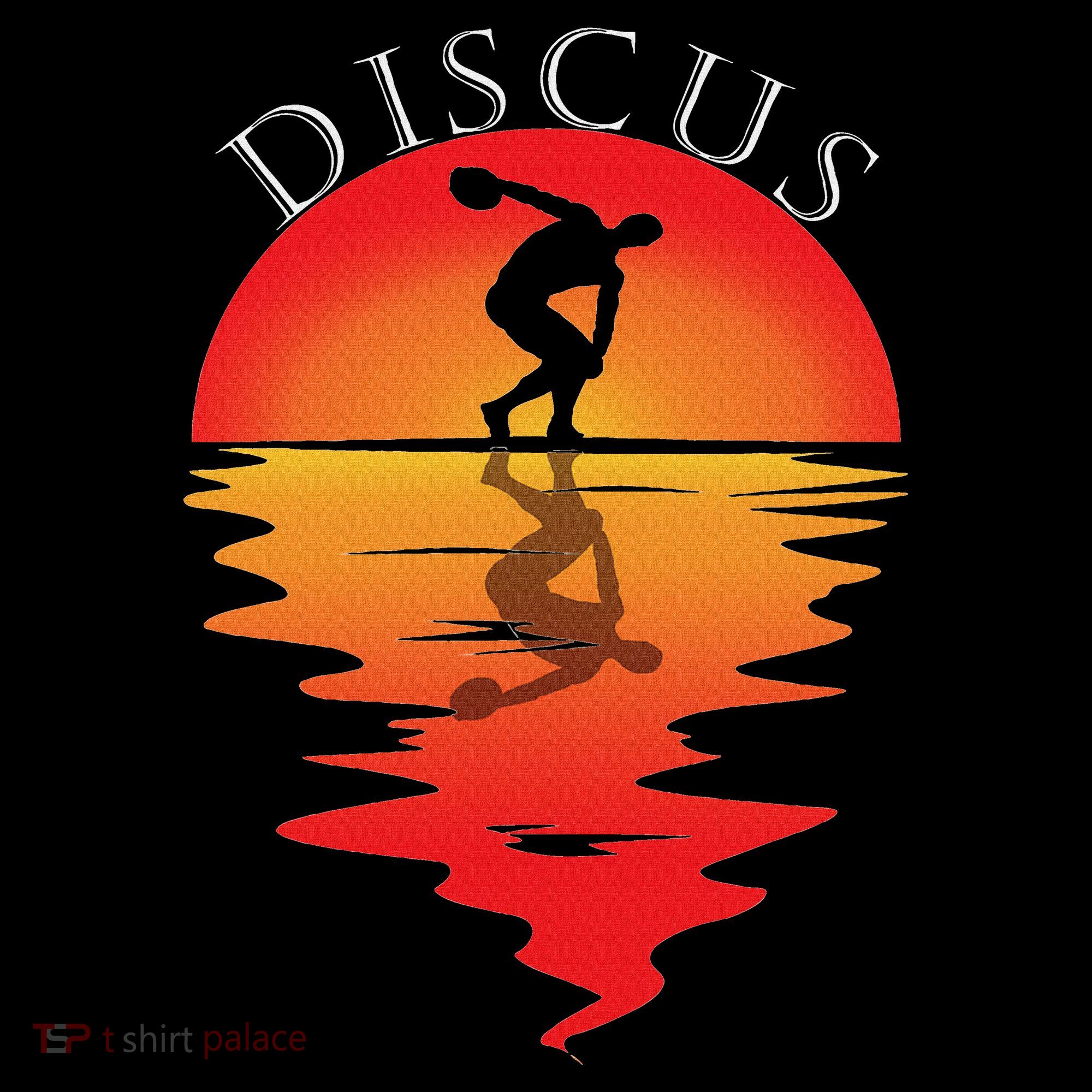 Discus Throw Vintage Sunset Discus Thrower Discus Athlete T-Shirt