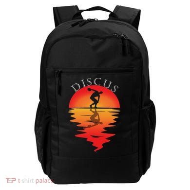 Discus Throw Vintage Sunset Discus Thrower Discus Athlete Backpack