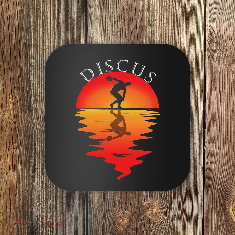 Discus Throw Vintage Sunset Discus Thrower Discus Athlete Coaster