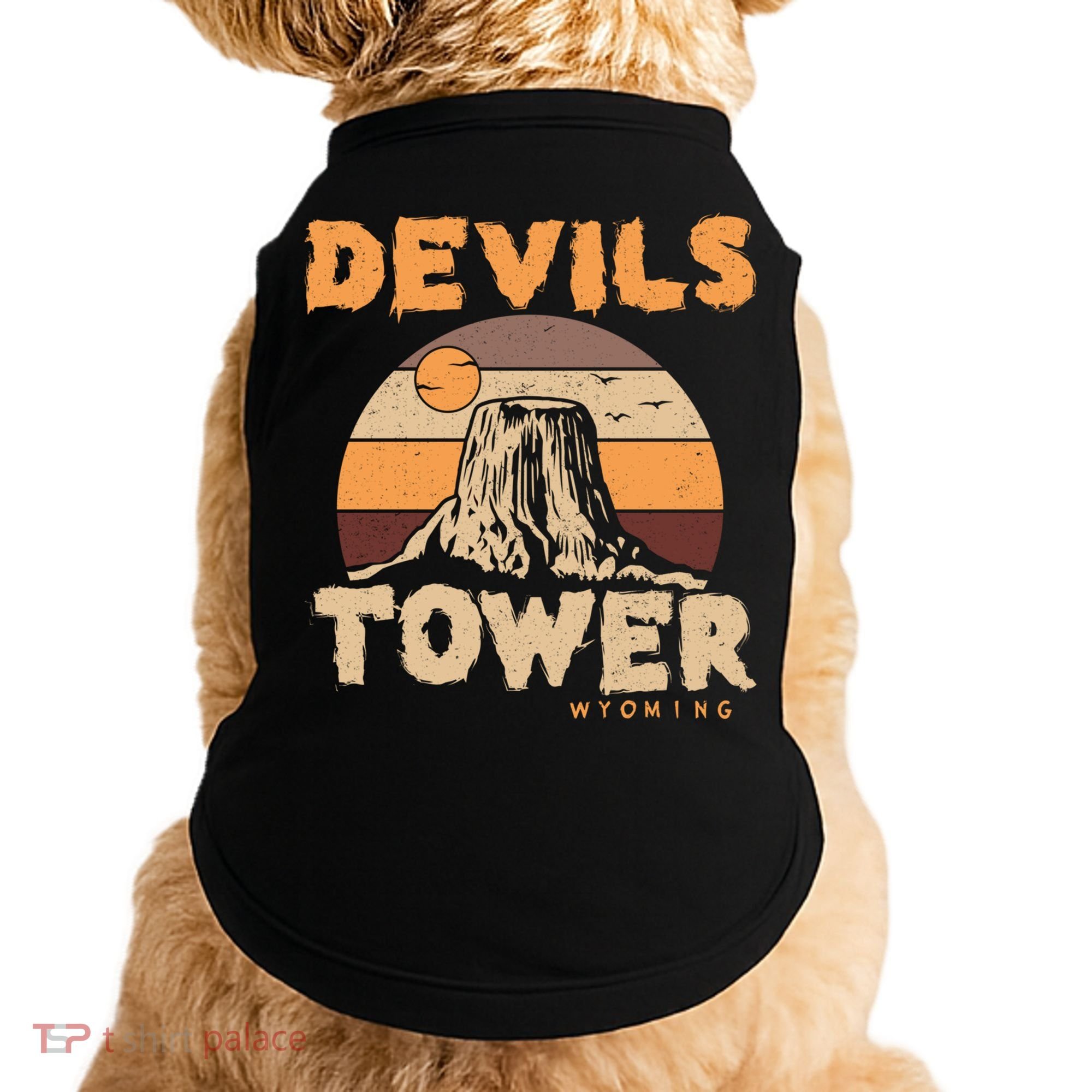 Devil's Tower Wyoming Hiking Camping Mountains Meaningful Gift Doggie Tank