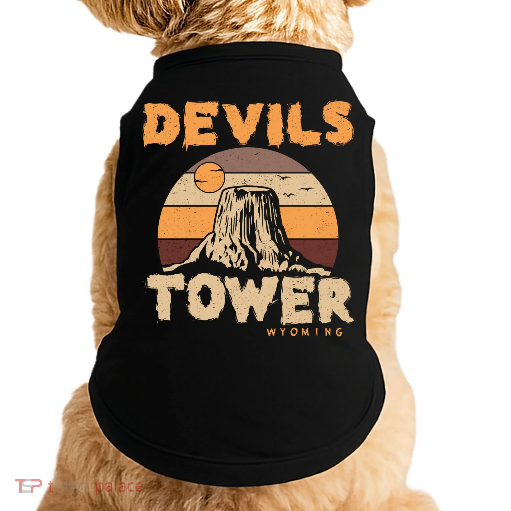 Devil's Tower Wyoming Hiking Camping Mountains Meaningful Gift Doggie Tank