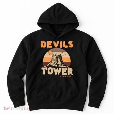 Devil's Tower Wyoming Hiking Camping Mountains Meaningful Gift Hoodie