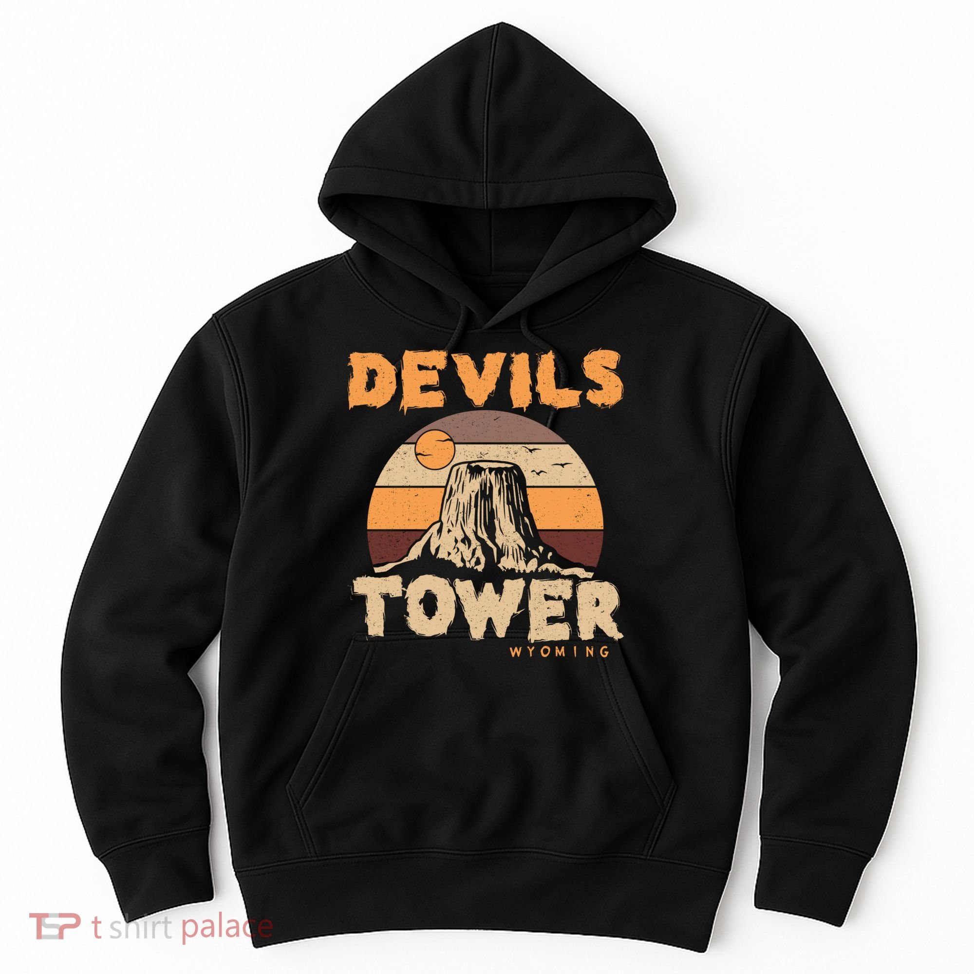 Devil's Tower Wyoming Hiking Camping Mountains Meaningful Gift Hoodie