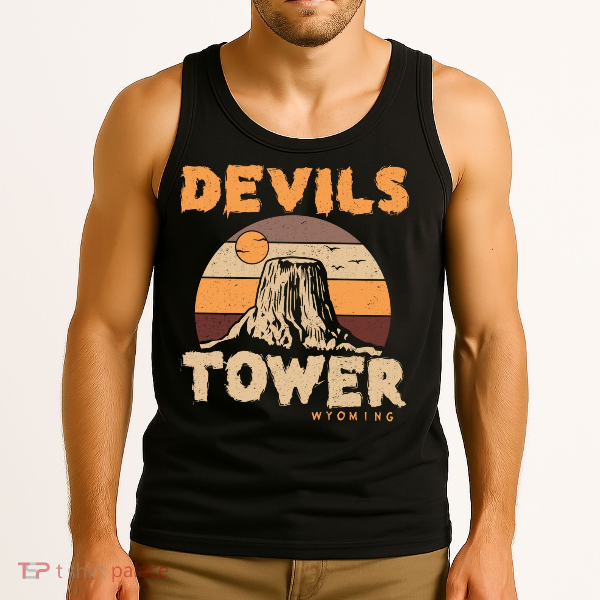 Devil's Tower Wyoming Hiking Camping Mountains Meaningful Gift Tank Top