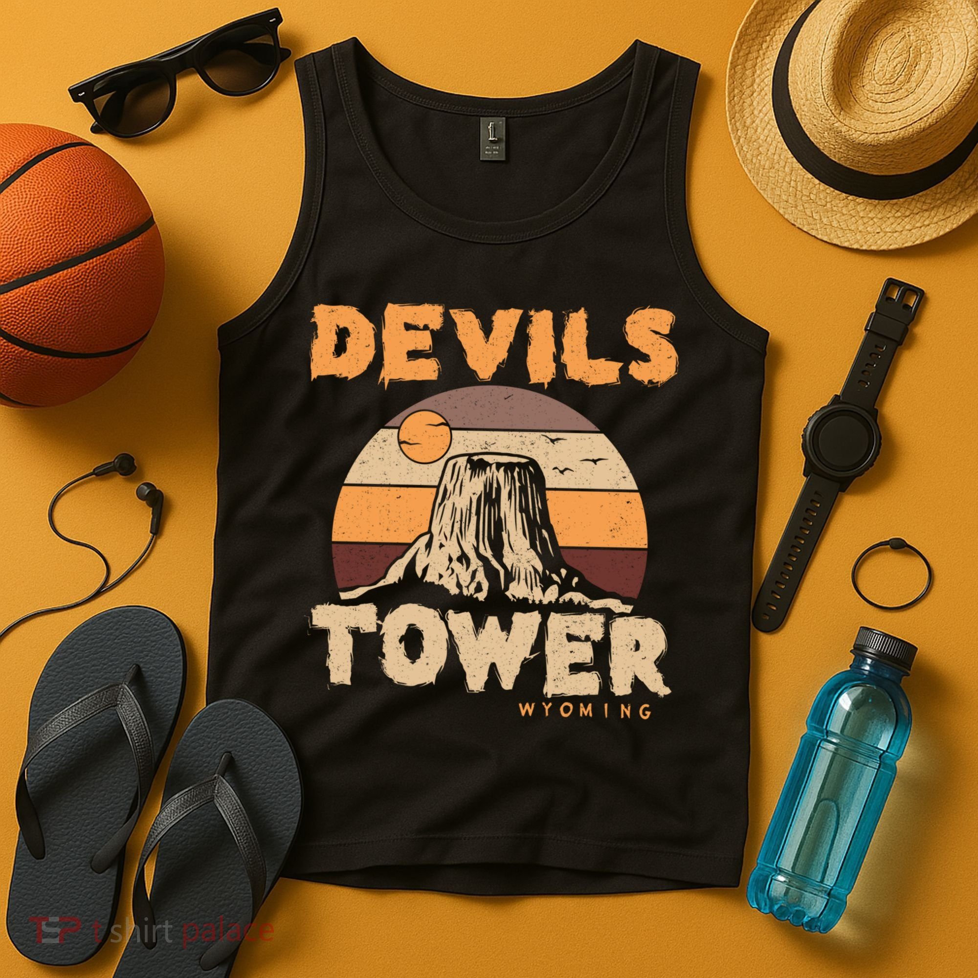 Devil's Tower Wyoming Hiking Camping Mountains Meaningful Gift Tank Top