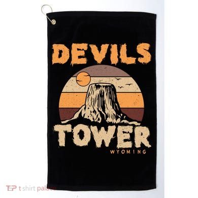 Devil's Tower Wyoming Hiking Camping Mountains Meaningful Gift Golf Towel