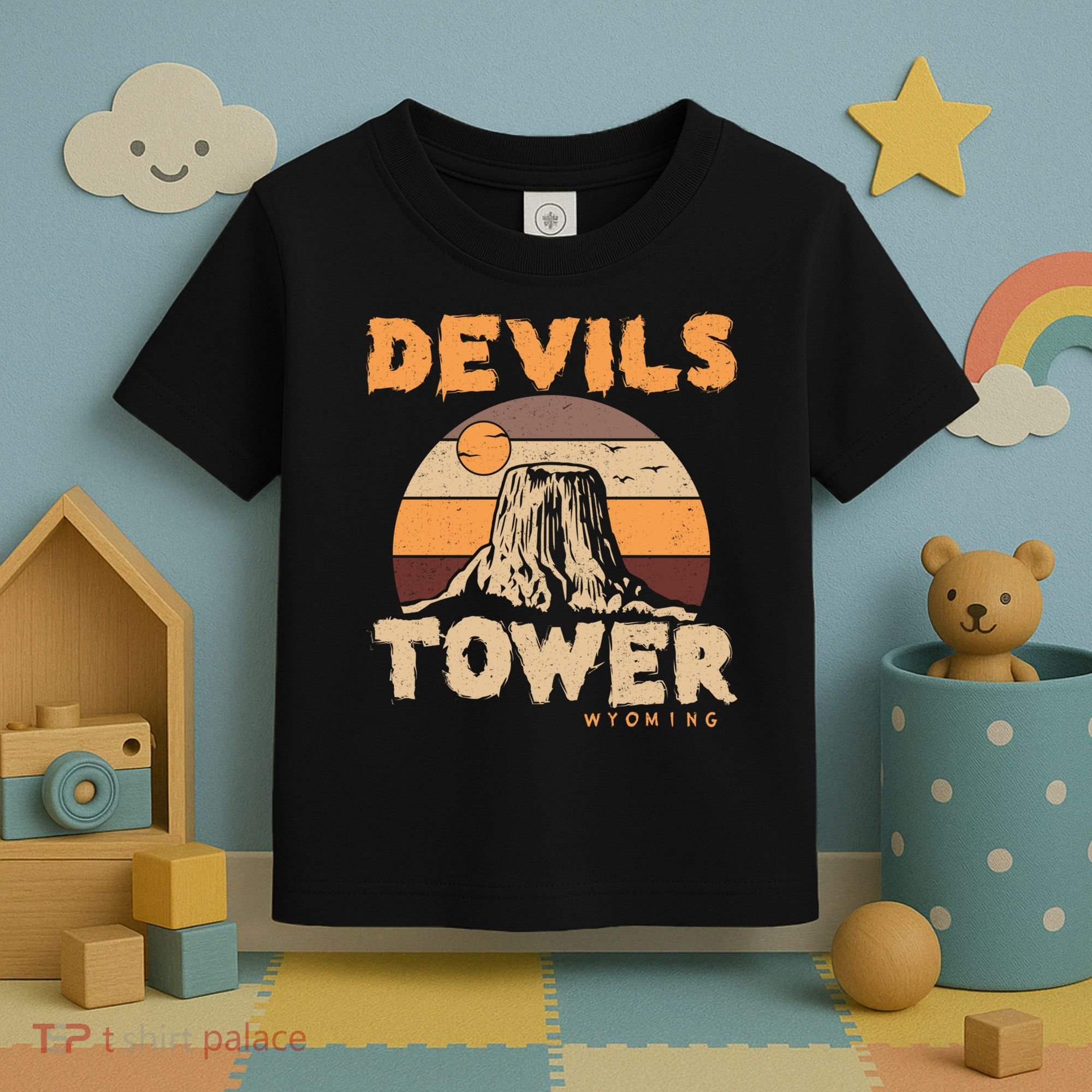 Devil's Tower Wyoming Hiking Camping Mountains Meaningful Gift Toddler T-Shirt