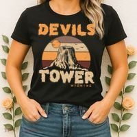 Devil's Tower Wyoming Hiking Camping Mountains Meaningful Gift Women's T-Shirt thumb 2