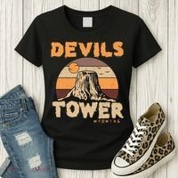 Devil's Tower Wyoming Hiking Camping Mountains Meaningful Gift Women's T-Shirt thumb 3