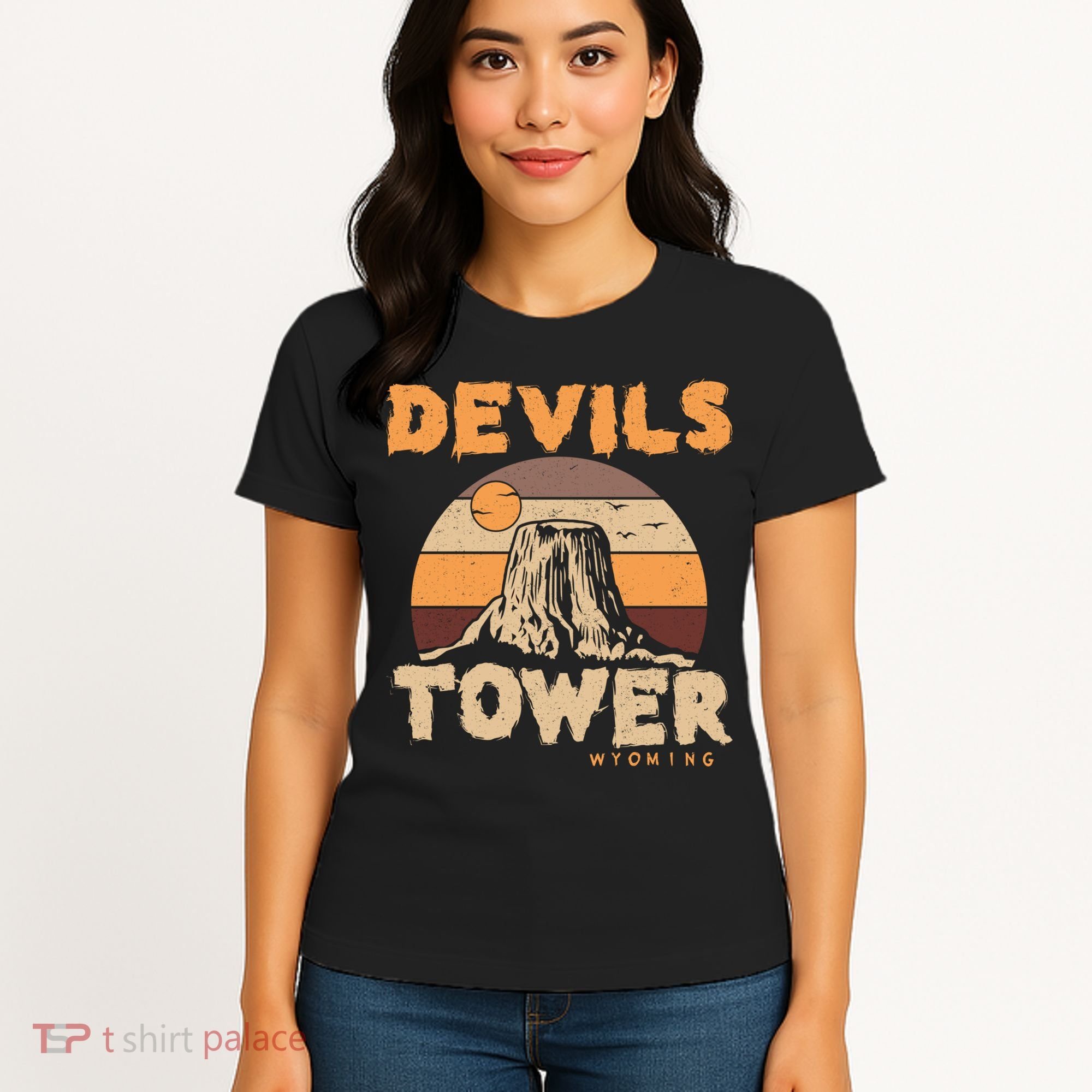 Devil's Tower Wyoming Hiking Camping Mountains Meaningful Gift Women's T-Shirt