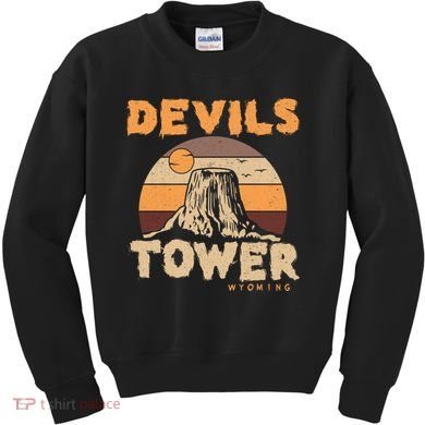 Devil's Tower Wyoming Hiking Camping Mountains Meaningful Gift Kids Sweatshirt