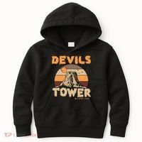 Devil's Tower Wyoming Hiking Camping Mountains Meaningful Gift Kids Hoodie thumb 0
