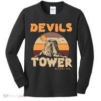Devil's Tower Wyoming Hiking Camping Mountains Meaningful Gift Kids Long Sleeve Shirt thumb 0